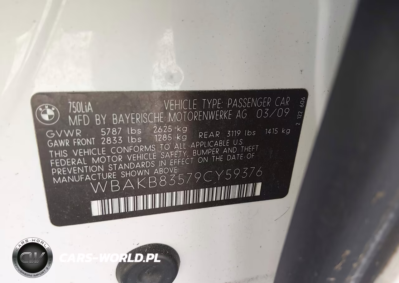 2009 BMW 750Li VIN:WBAKB83579CY59376 - 9