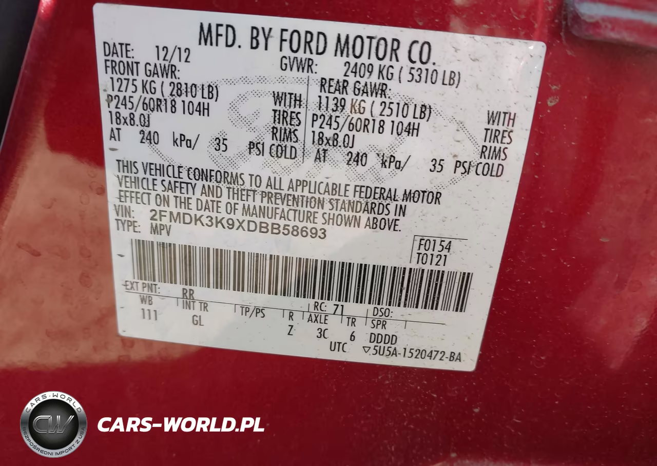 2013 Ford Edge Limited VIN:2FMDK3K9XDBB58693 - 9