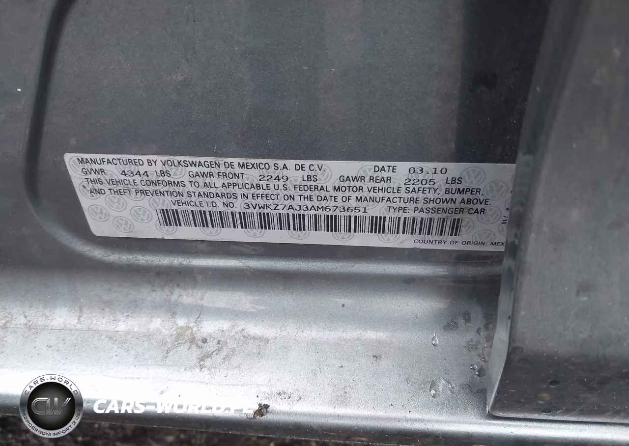 2010 Volkswagen Jetta S VIN:3VWKZ7AJ3AM673651 - 9