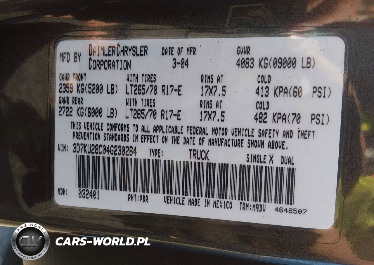 2004 Dodge Ram 2500 Slt-Laramie VIN:3D7KU28C04G230264 - 9