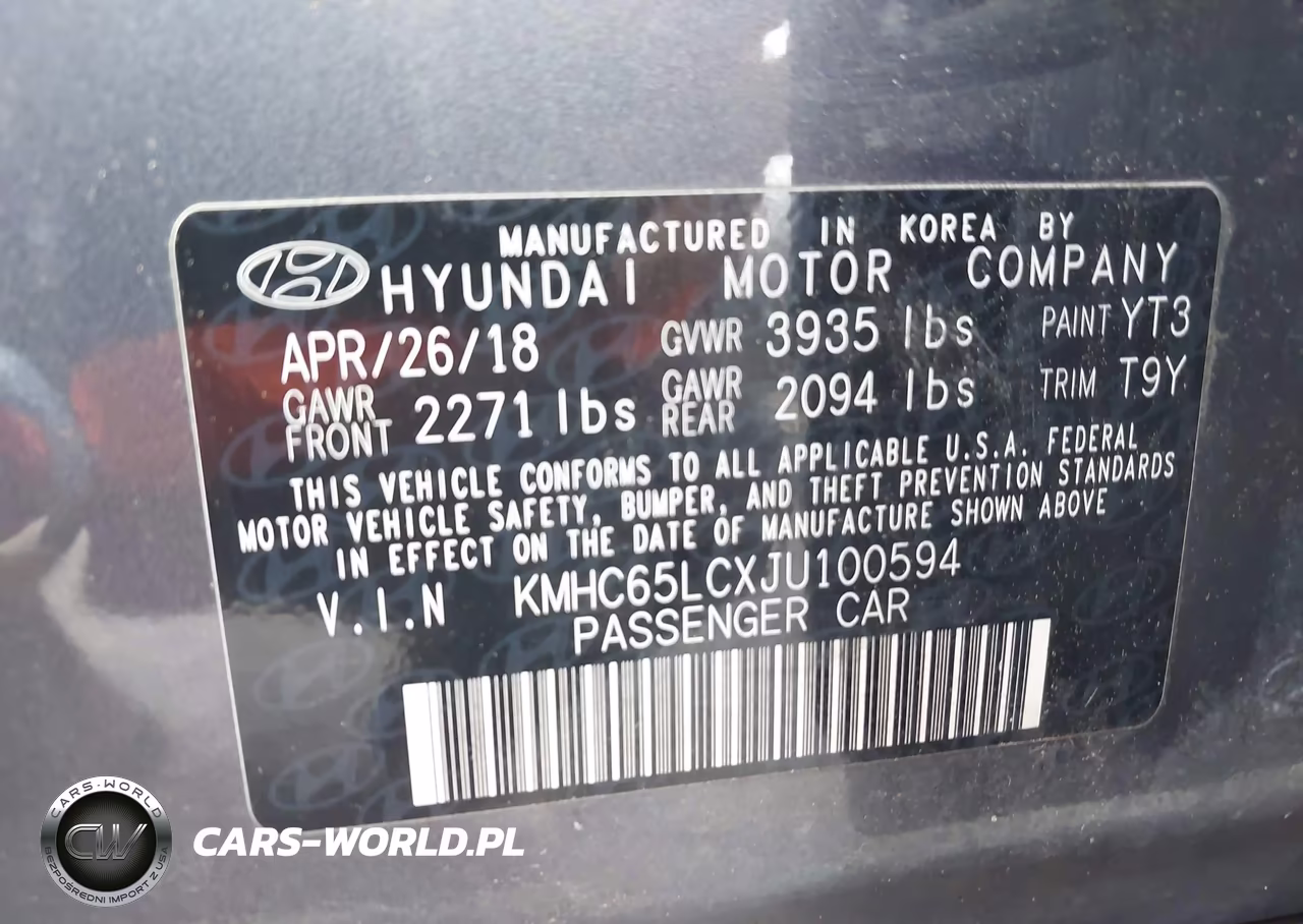 2018 Hyundai Ioniq Hybrid Blue VIN:KMHC65LCXJU100594 - 9