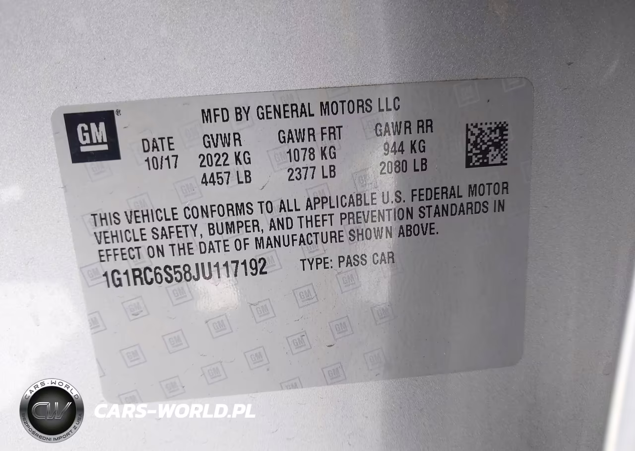 2018 Chevrolet Volt Lt VIN:1G1RC6S58JU117192 - 9