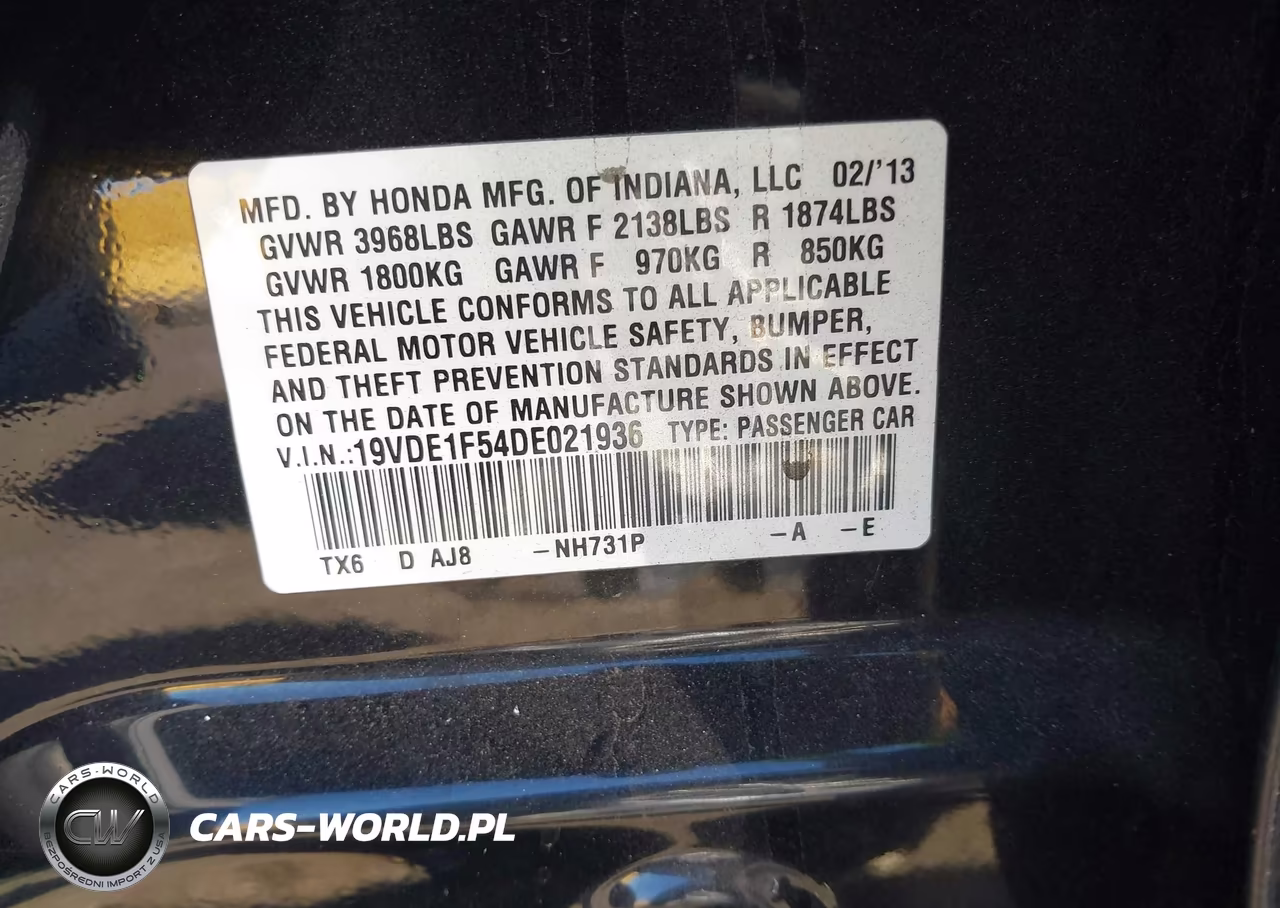 2013 Acura Ilx 2.0L VIN:19VDE1F54DE021936 - 9