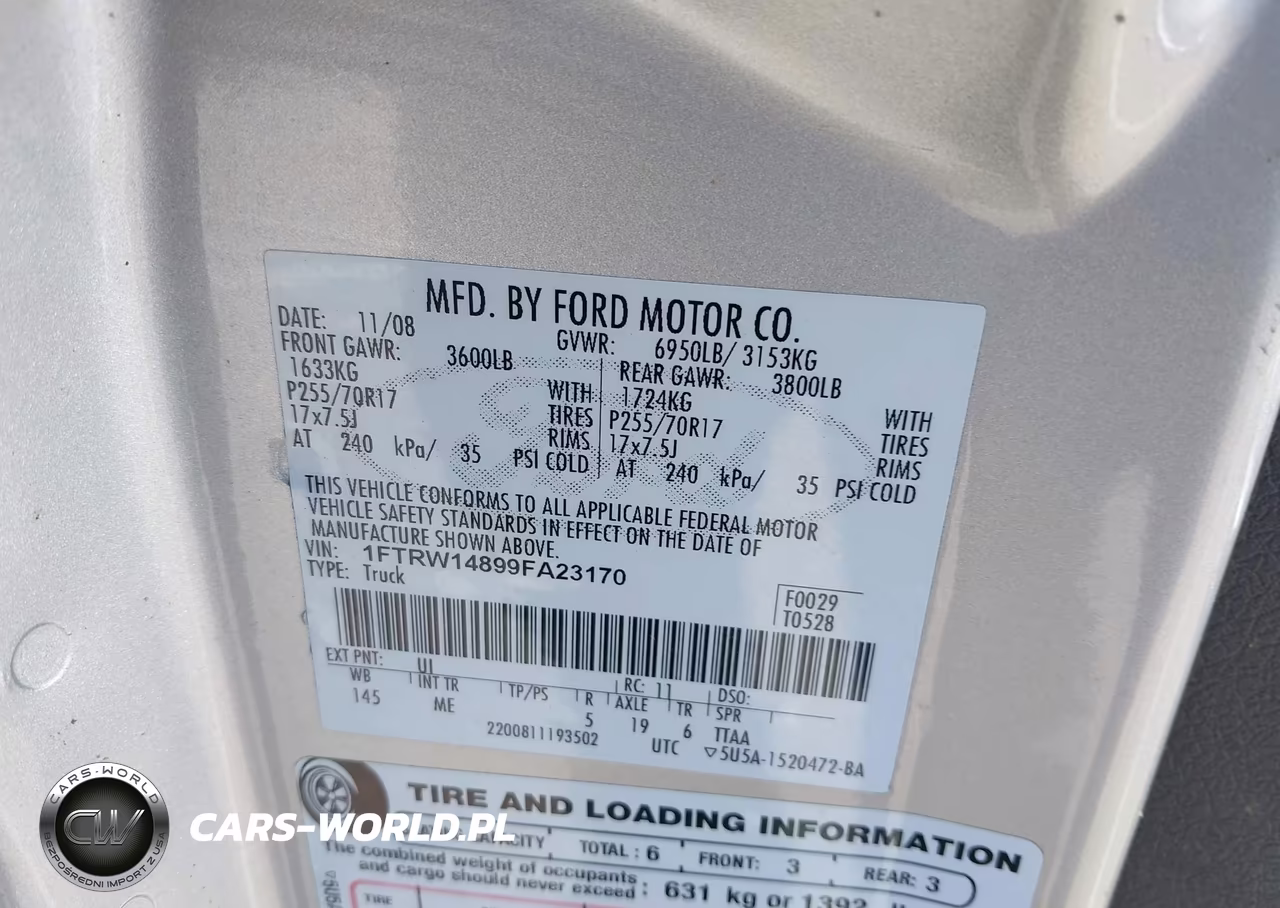 2009 Ford F150 Supercrew VIN:1FTRW14899FA23170 - 9