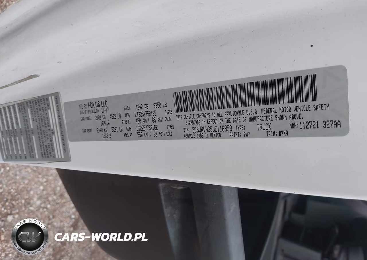 2018 Ram Promaster 3500 High Roof 159 Wb VIN:3C6URVHG9JE116853 - 9