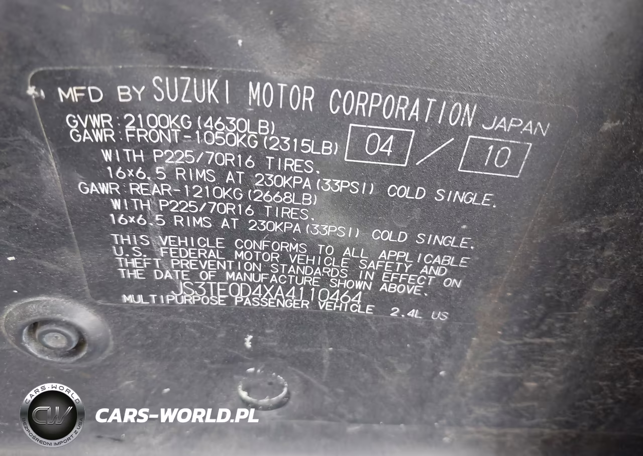 2010 Suzuki Grand Vitara Xsport VIN:JS3TE0D4XA4110464 - 9