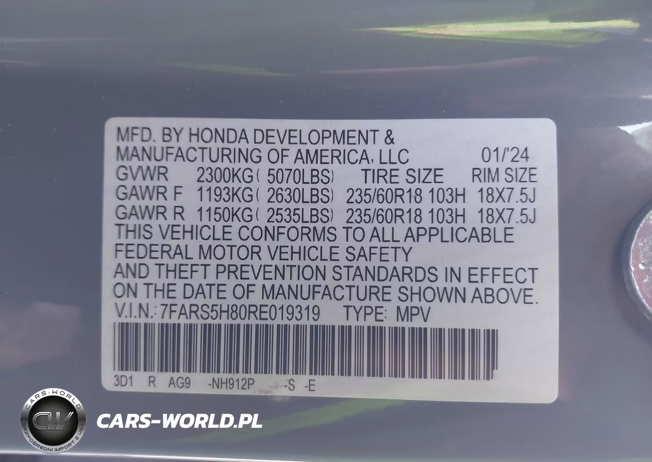 2024 Honda Cr-V Hybrid Sport-L VIN:7FARS5H80RE019319 - 9