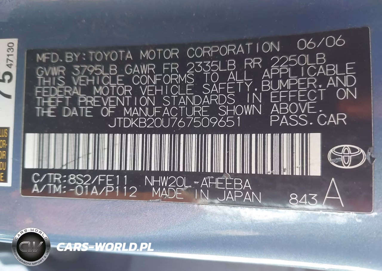 2006 Toyota Prius VIN:JTDKB20U767509651 - 9
