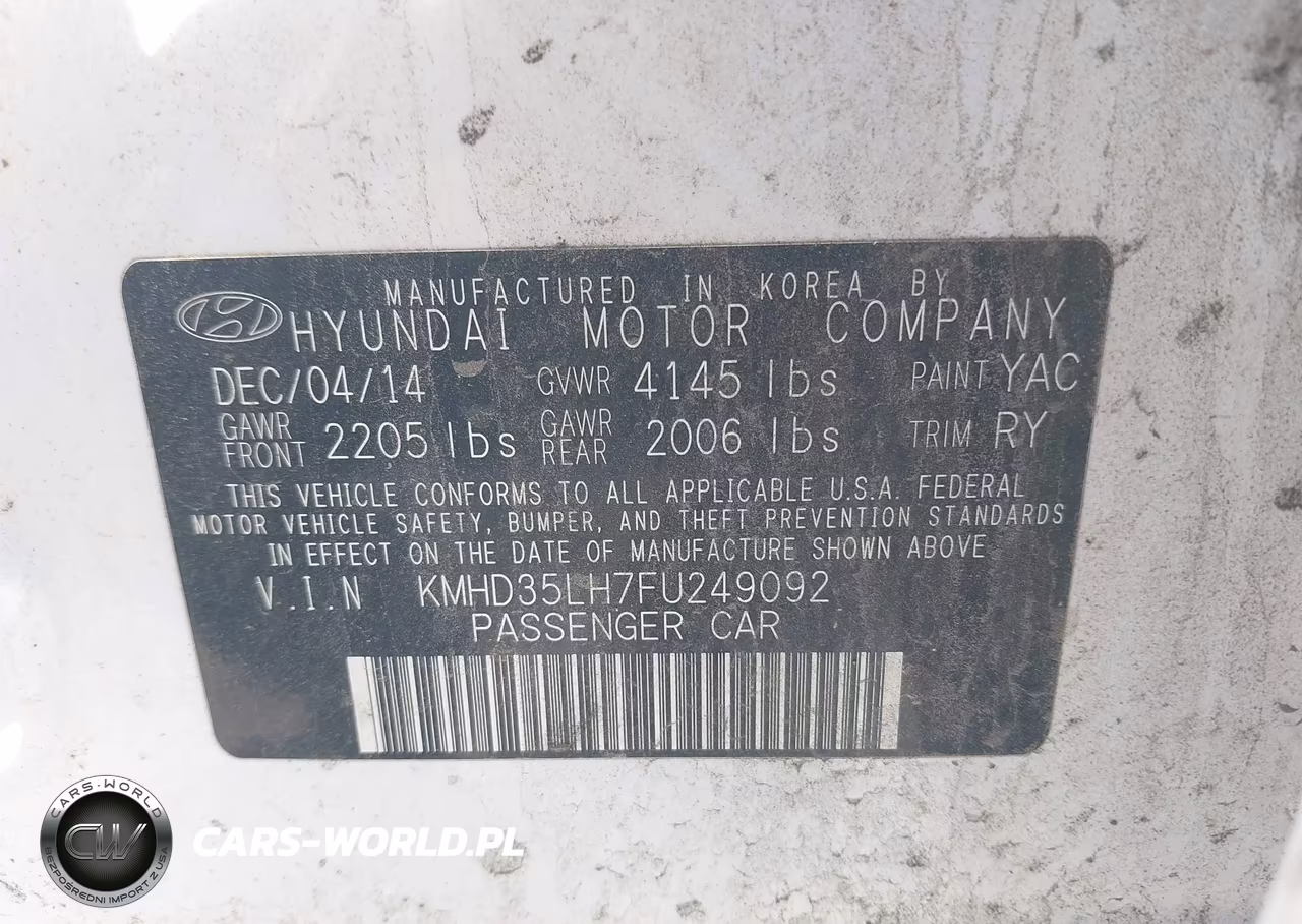 2015 Hyundai Elantra Gt VIN:KMHD35LH7FU249092 - 9