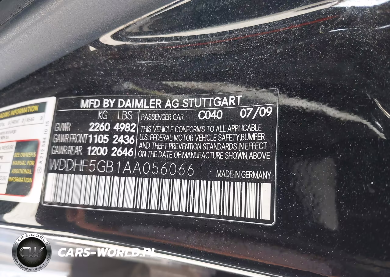 2010 Mercedes-Benz E 350 VIN:WDDHF5GB1AA056066 - 9