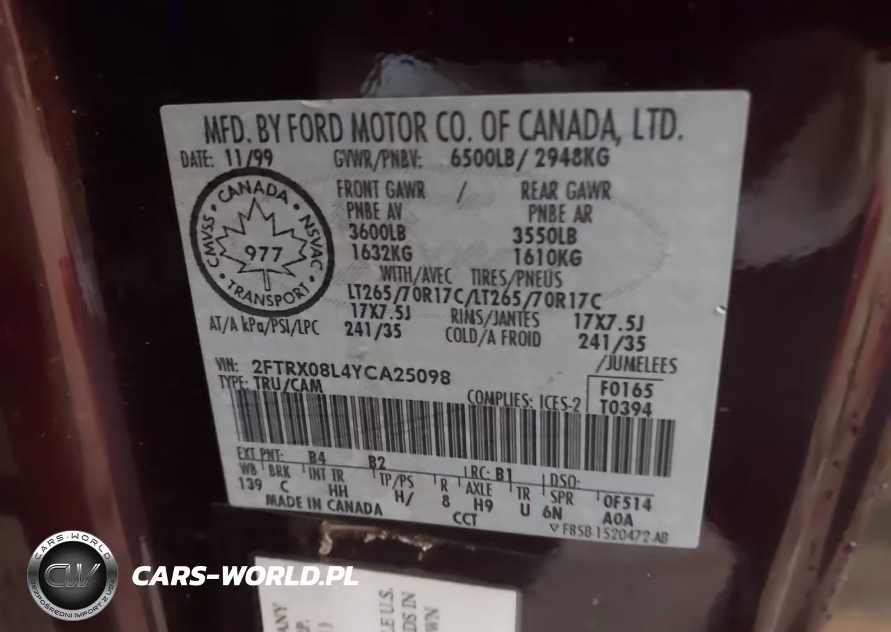 2000 Ford F-150 Lariat-Xl-Xlt VIN:2FTRX08L4YCA25098 - 9