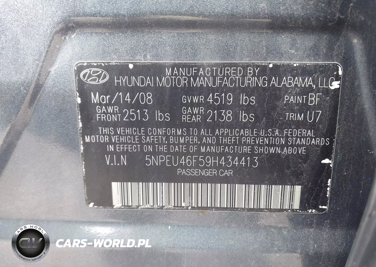 2009 Hyundai Sonata Se V6 VIN:5NPEU46F59H434413 - 9