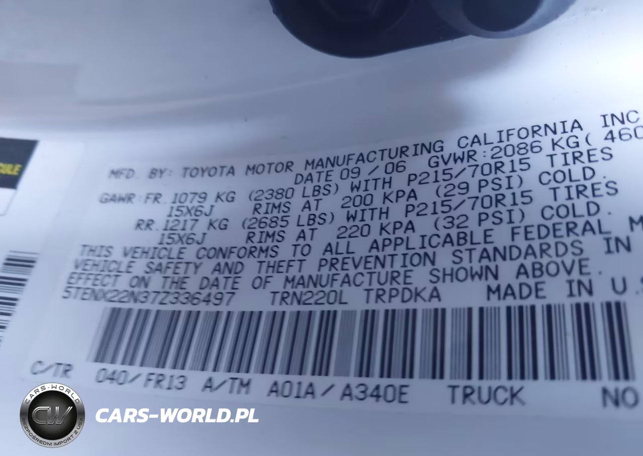 2007 Toyota Tacoma VIN:5TENX22N37Z336497 - 9