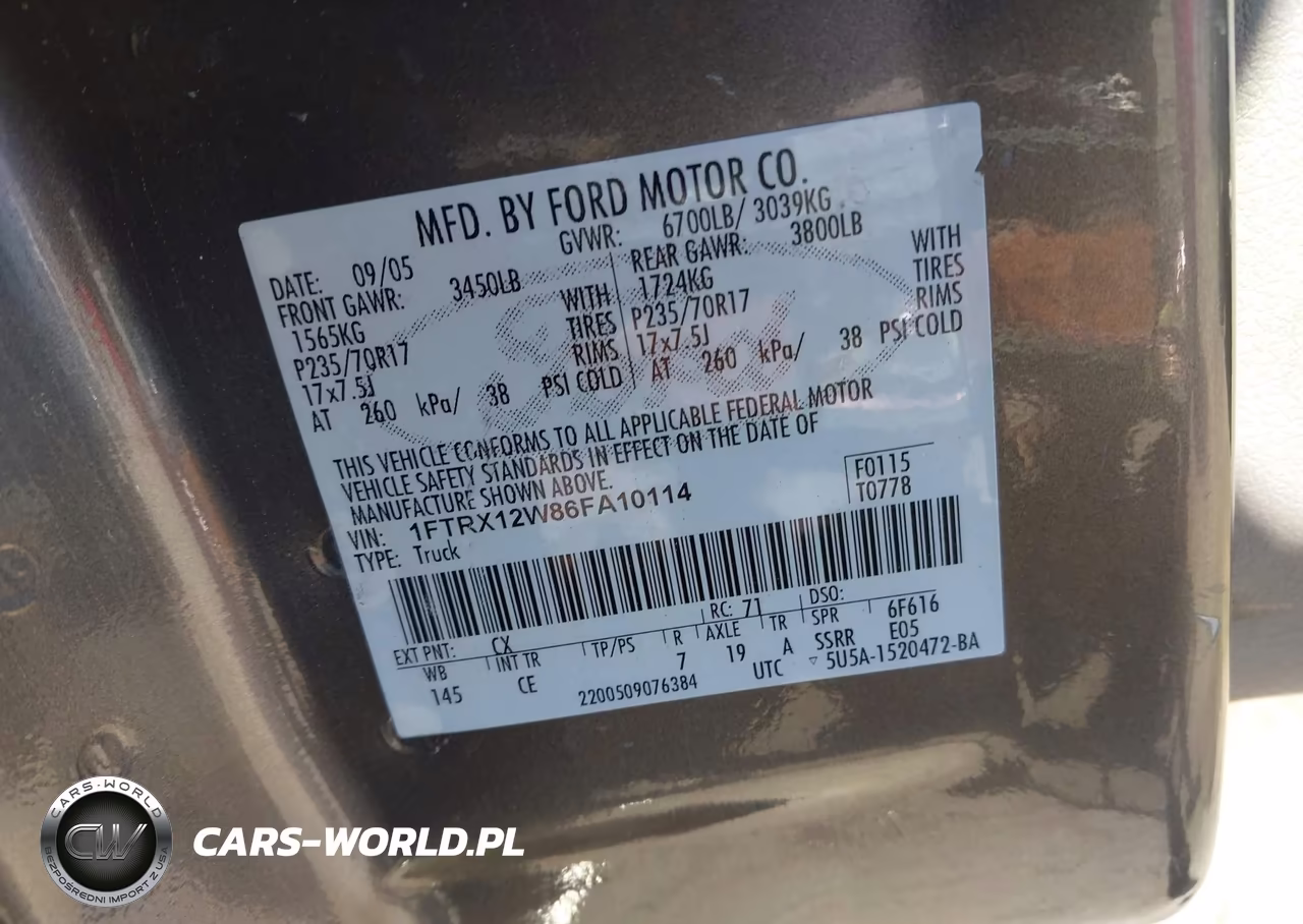2006 Ford F-150 Stx-Xl-Xlt VIN:1FTRX12W86FA10114 - 9
