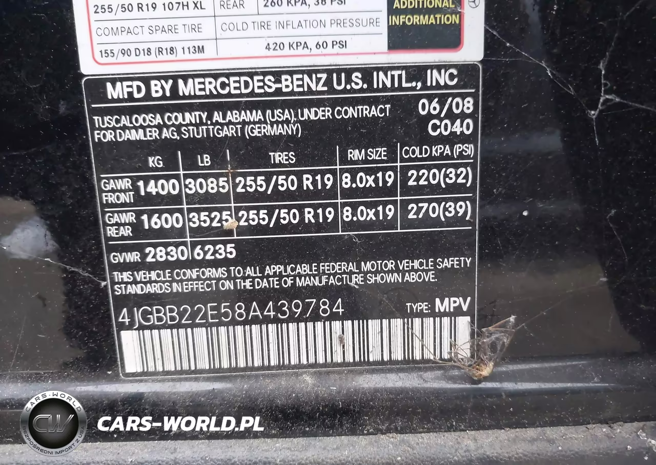 2008 Mercedes-Benz Ml 320 Cdi 4Matic VIN:4JGBB22E58A439784 - 9