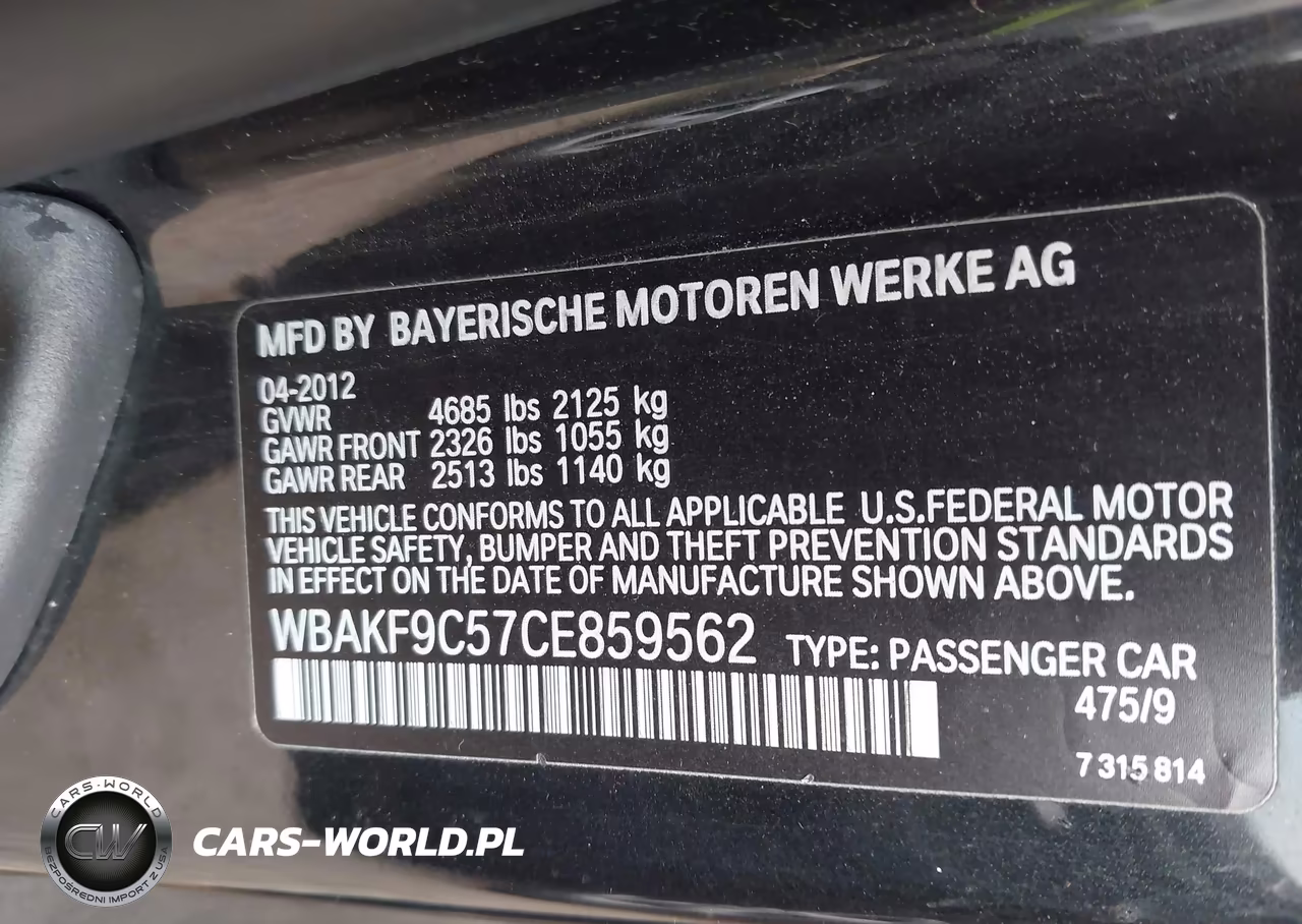 2012 BMW 335I xDrive VIN:WBAKF9C57CE859562 - 9