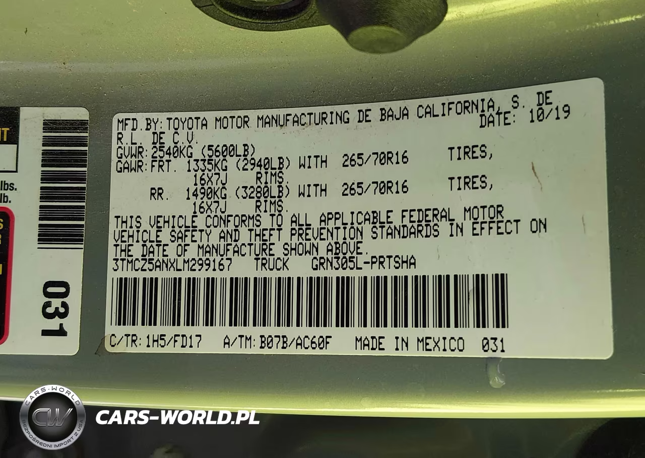 2020 Toyota Tacoma Trd Off-Road VIN:3TMCZ5ANXLM299167 - 9
