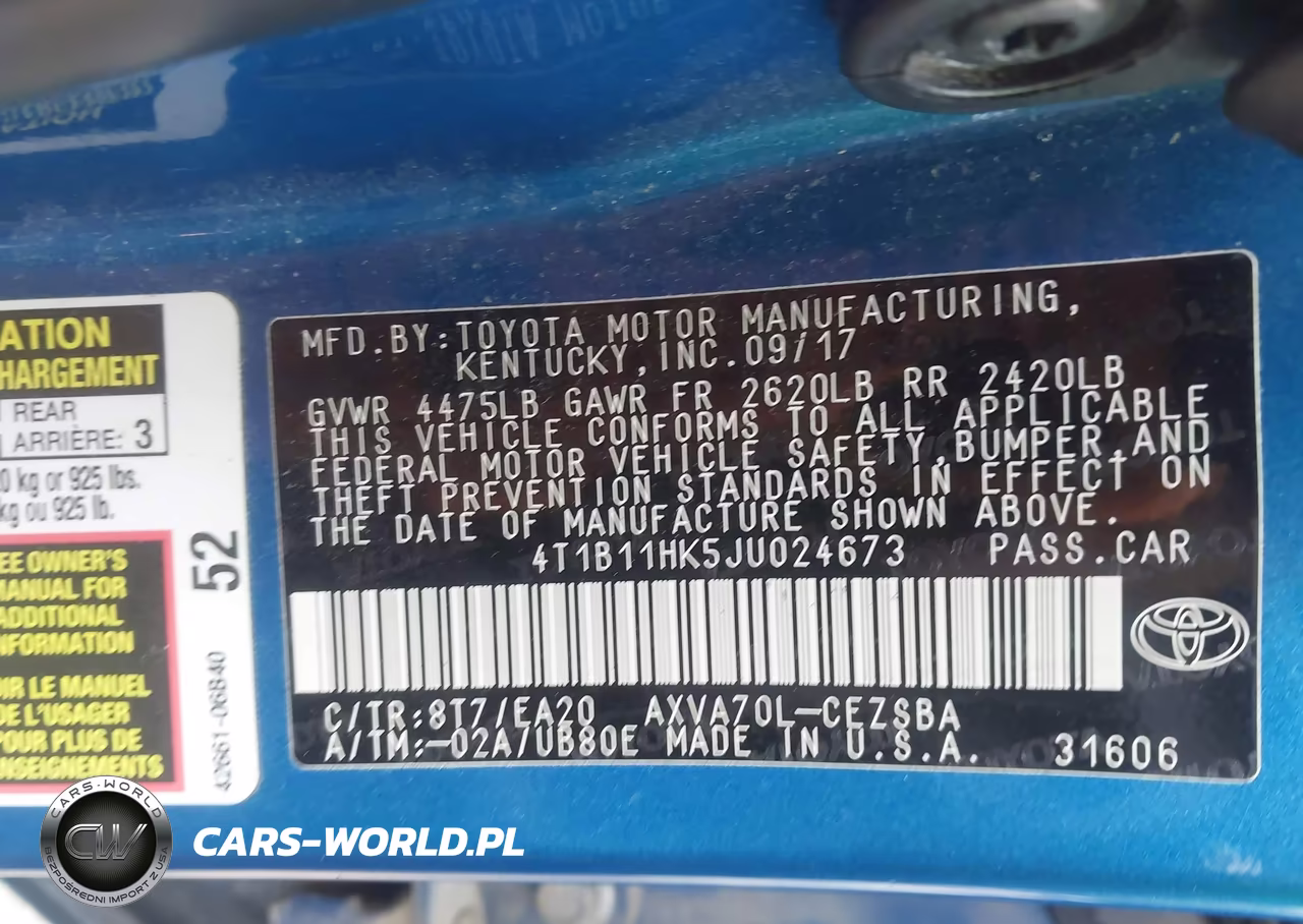 2018 Toyota Camry Se VIN:4T1B11HK5JU024673 - 9