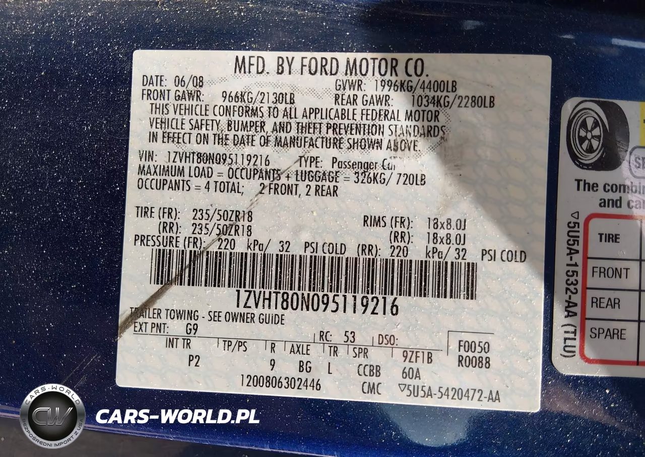2009 Ford Mustang V6-V6 Premium VIN:1ZVHT80N095119216 - 9