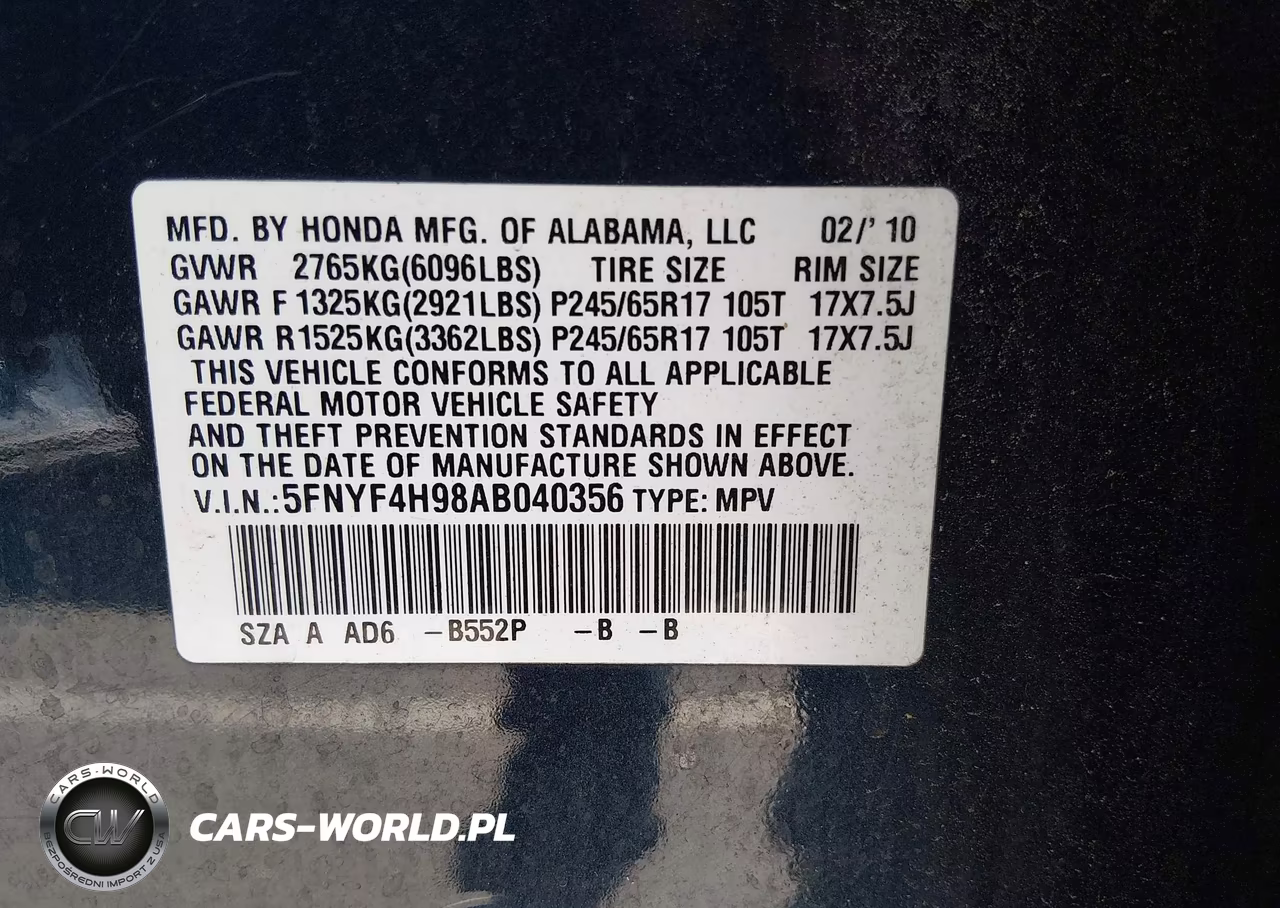 2010 Honda Pilot Touring VIN:5FNYF4H98AB040356 - 9