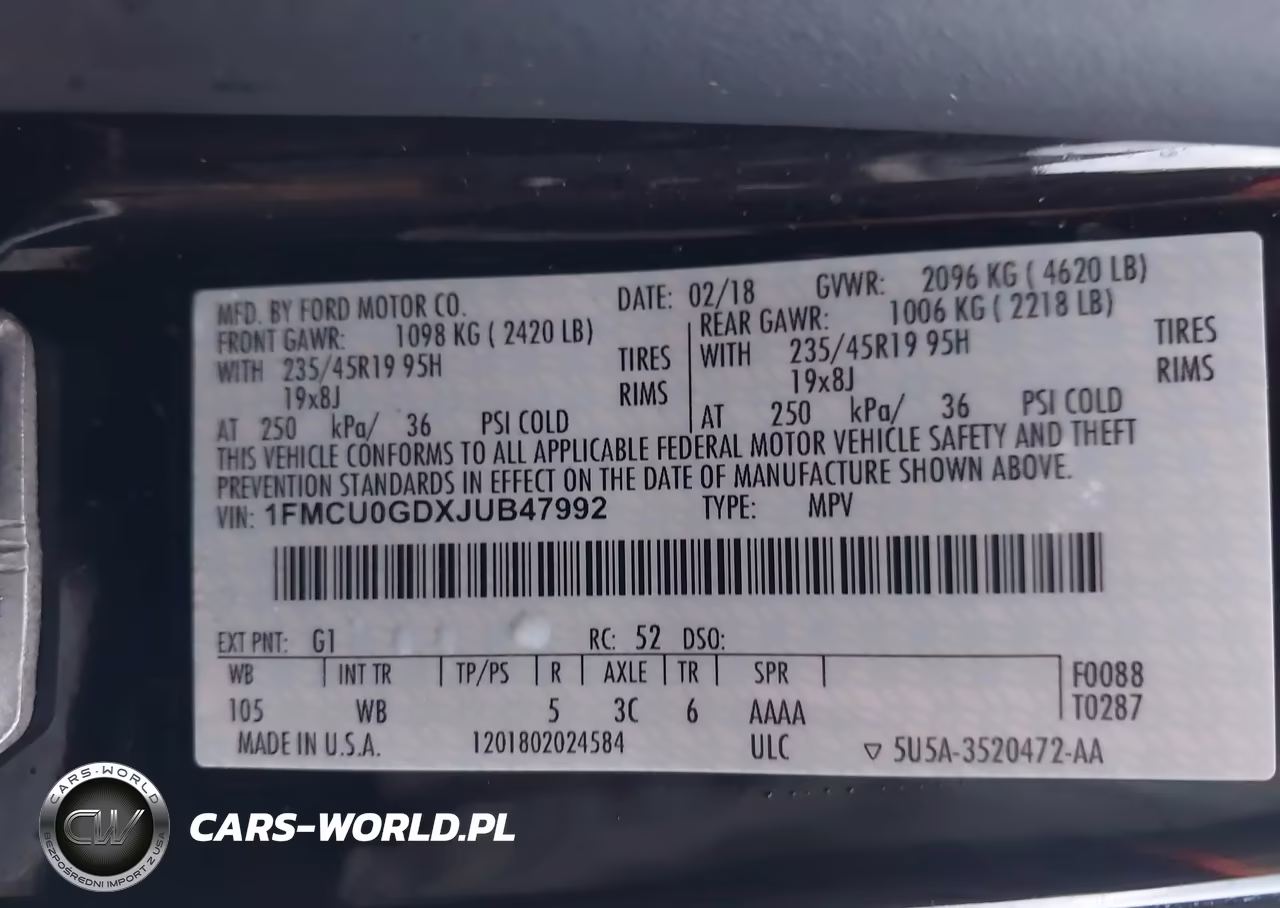 2018 Ford Escape Se VIN:1FMCU0GDXJUB47992 - 9