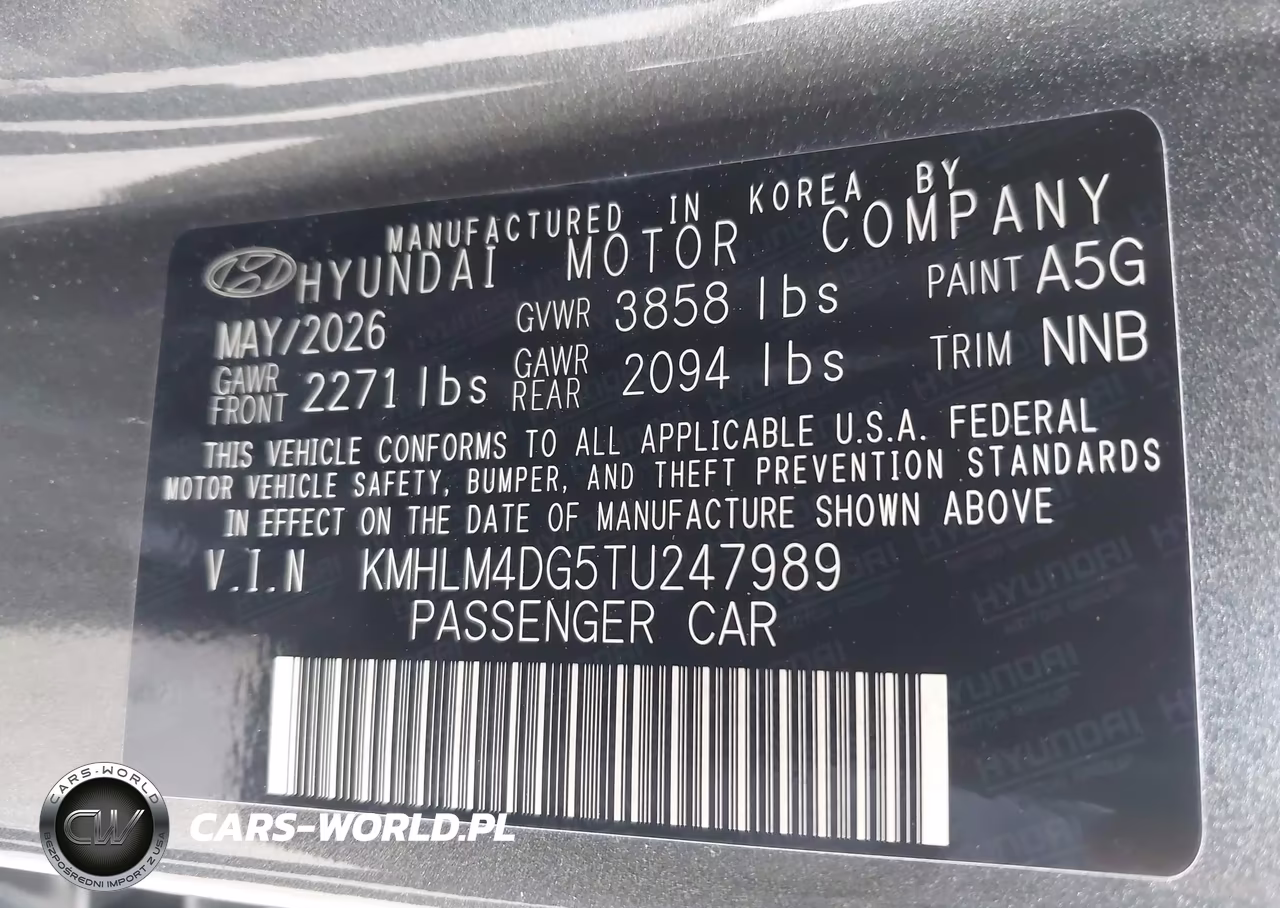 2026 Hyundai Elantra Sel Sport VIN:KMHLM4DG5TU247989 - 9