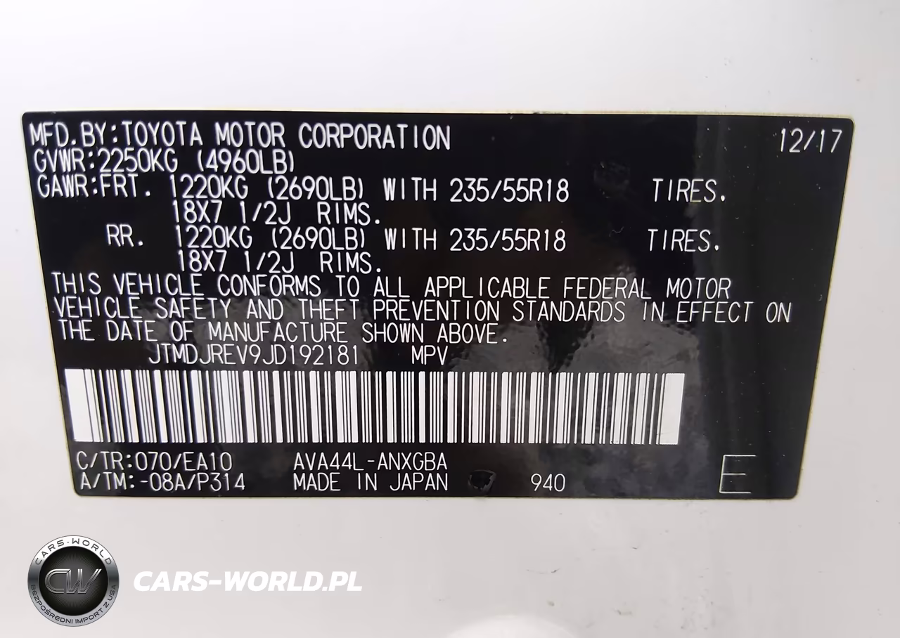 2018 Toyota Rav4 Hybrid Limited VIN:JTMDJREV9JD192181 - 9
