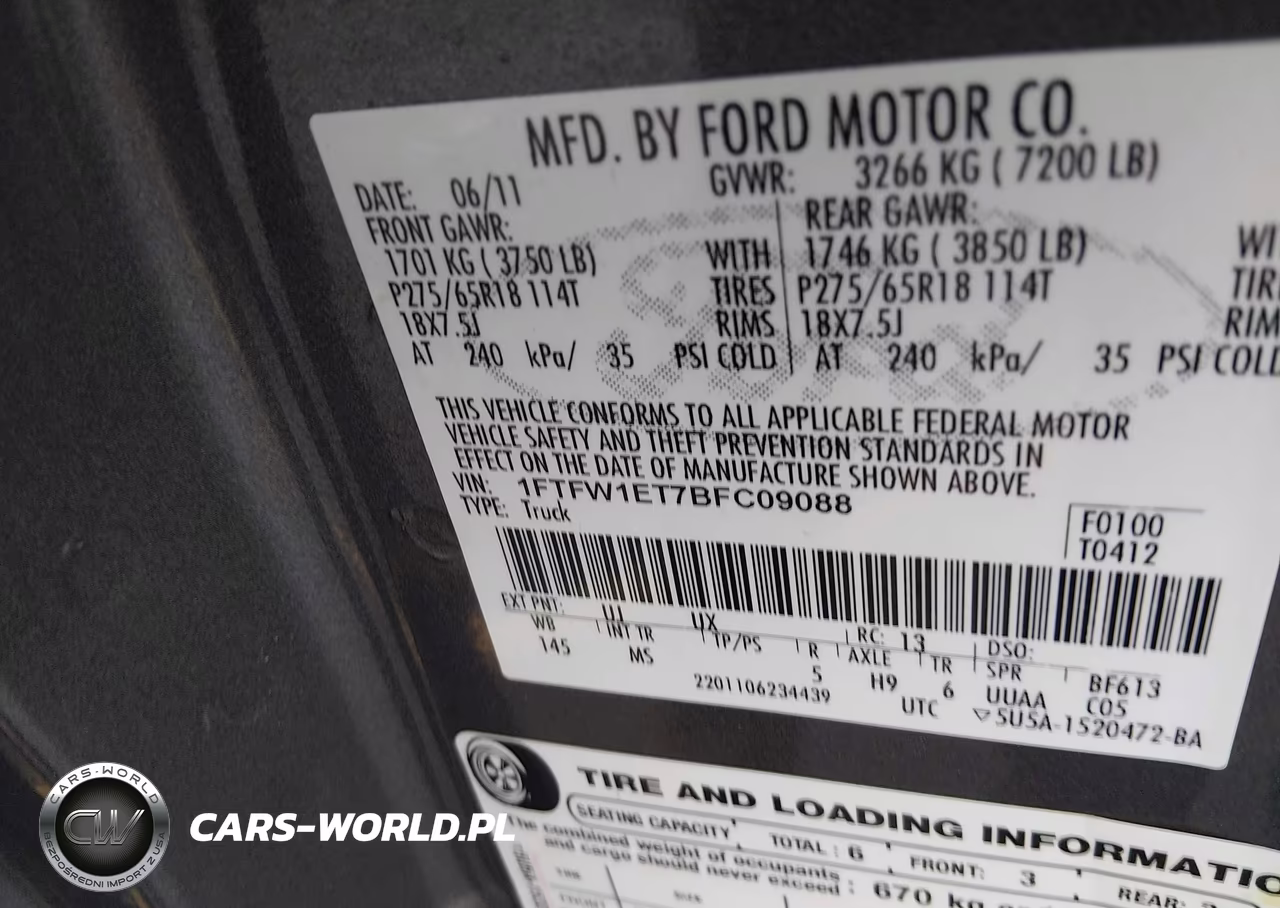 2011 Ford F-150 Xlt VIN:1FTFW1ET7BFC09088 - 9