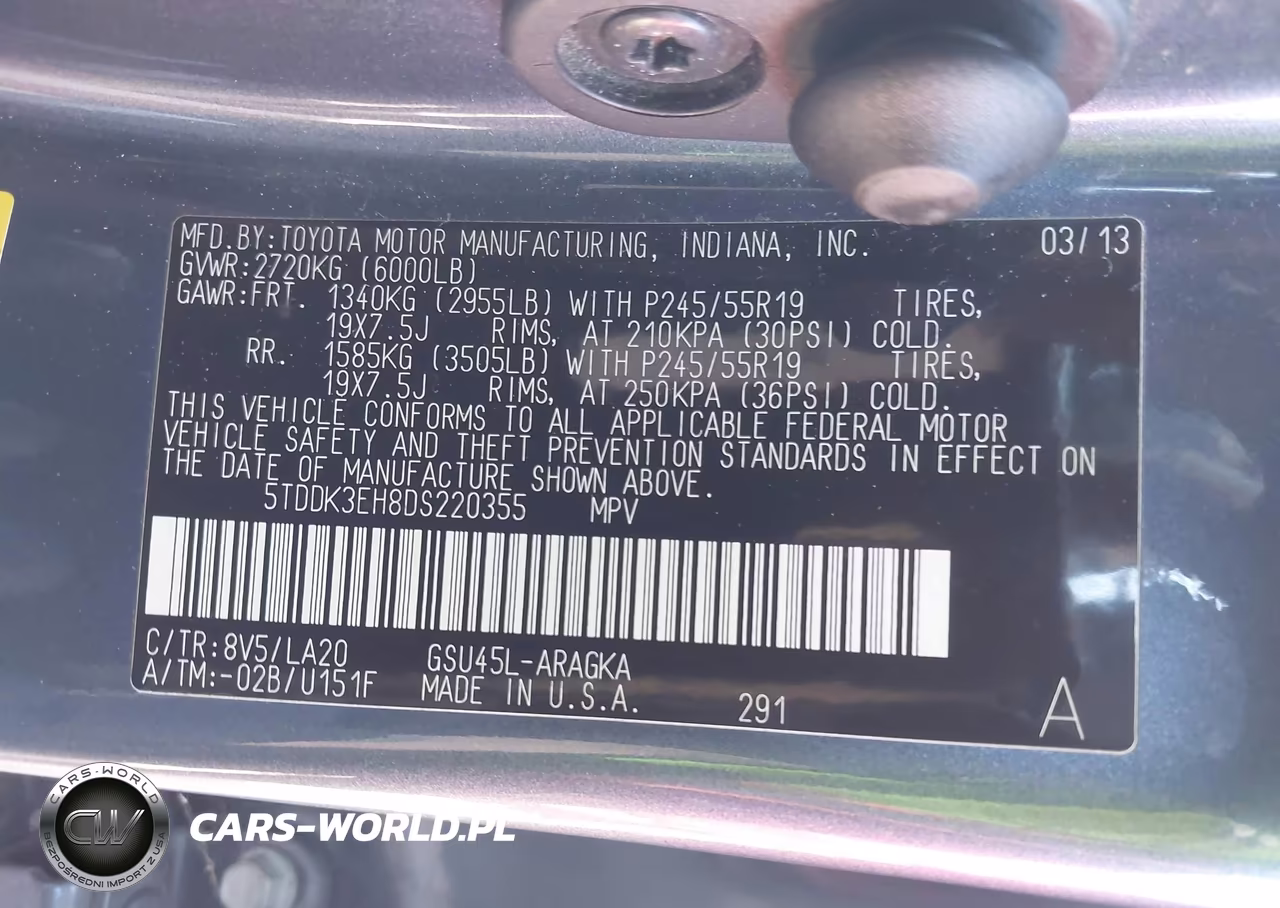 2013 Toyota Highlander Limited V6 VIN:5TDDK3EH8DS220355 - 9