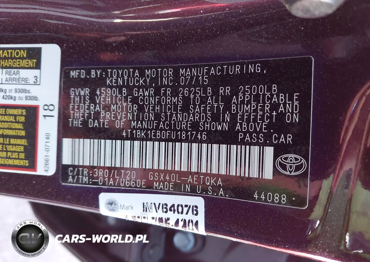 2015 Toyota Avalon Xle Touring VIN:4T1BK1EB0FU181746 - 9