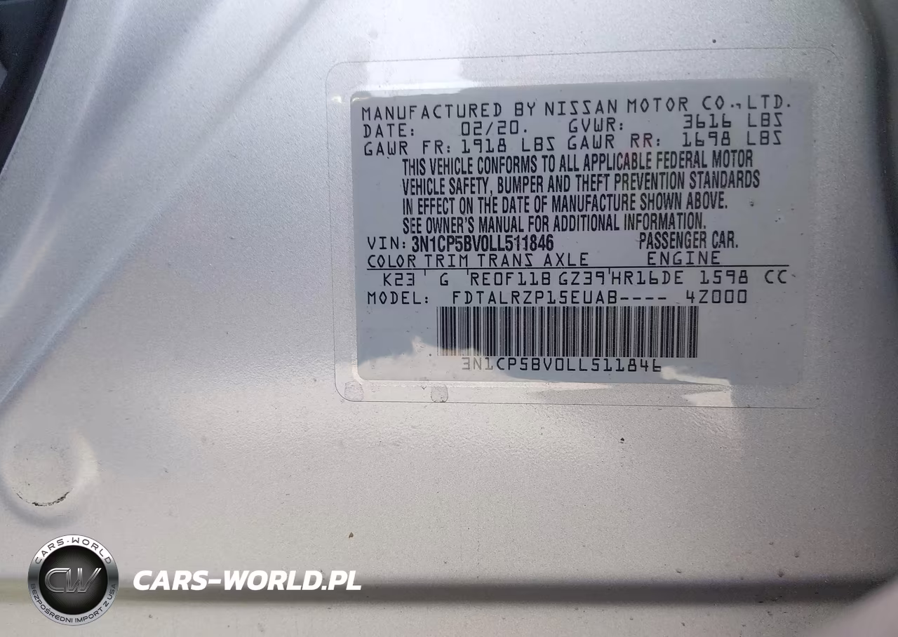 2020 Nissan Kicks S Xtronic Cvt VIN:3N1CP5BV0LL511846 - 9