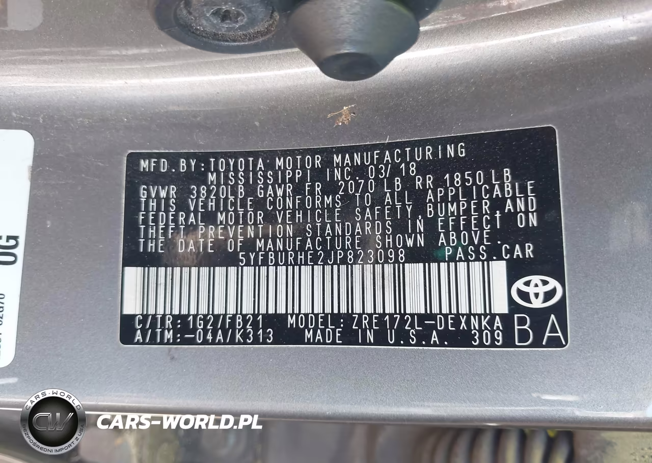 2018 Toyota Corolla Le VIN:5YFBURHE2JP823098 - 9