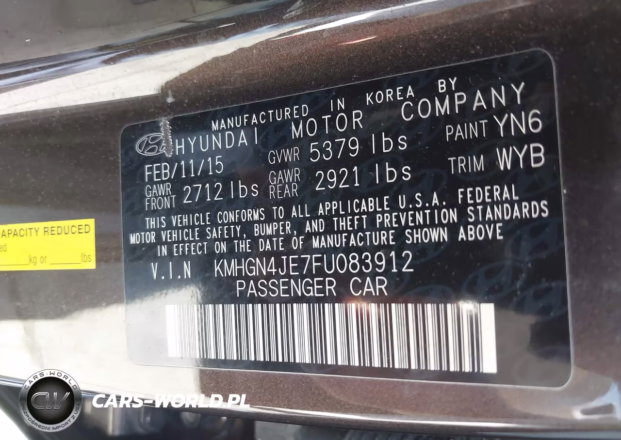 2015 Hyundai Genesis 3.8 VIN:KMHGN4JE7FU083912 - 9