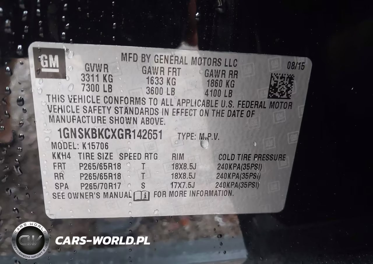 2016 Chevrolet Tahoe Lt VIN:1GNSKBKCXGR142651 - 9