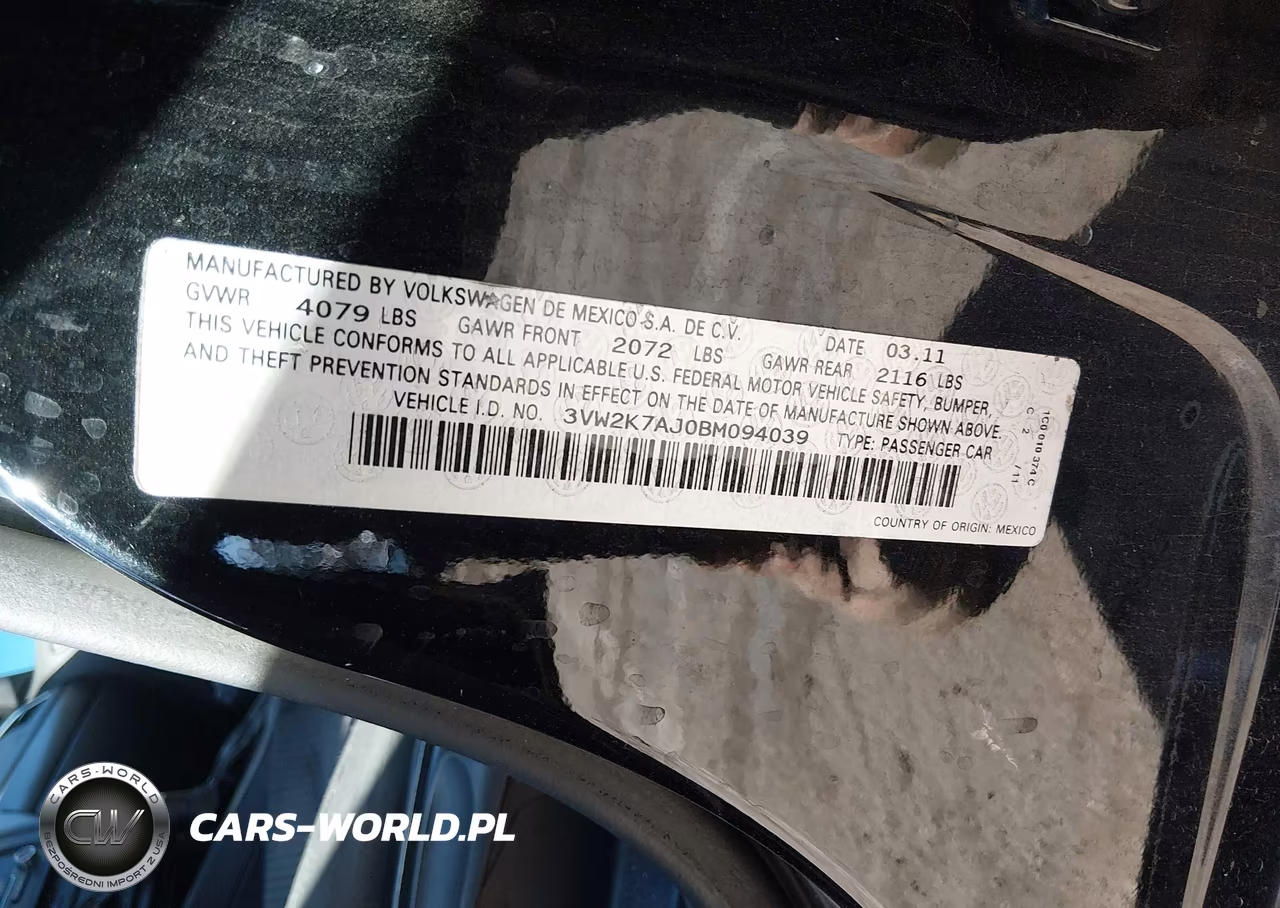 2011 Volkswagen Jetta 2.0L S VIN:3VW2K7AJ0BM094039 - 9