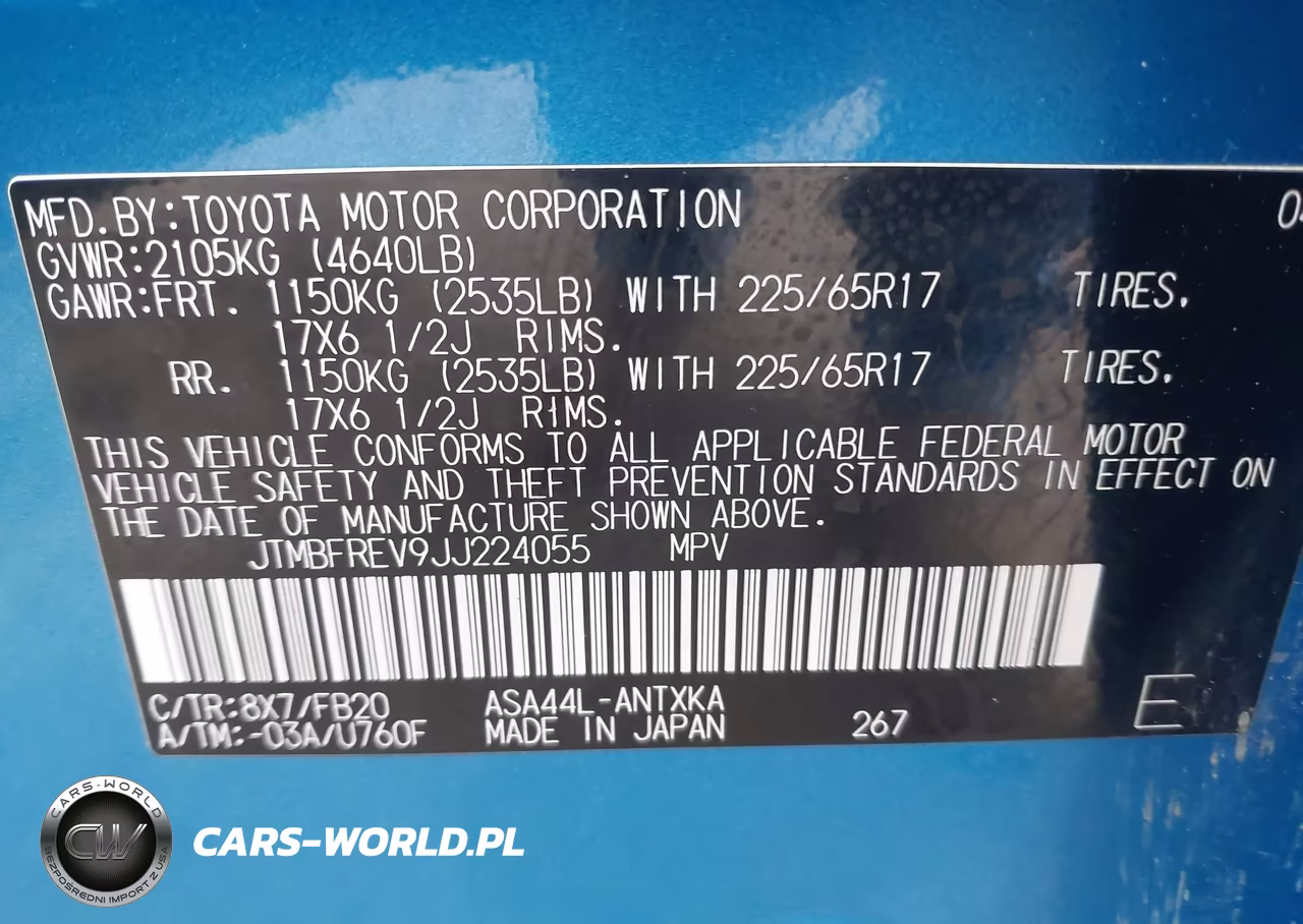 2018 Toyota Rav4 Le VIN:JTMBFREV9JJ224055 - 9