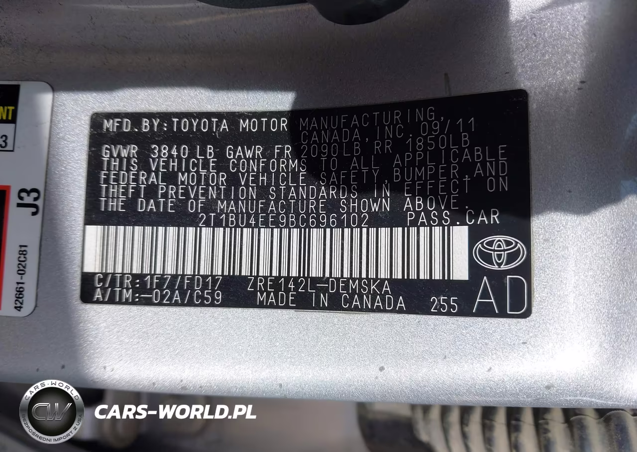 2011 Toyota Corolla S VIN:2T1BU4EE9BC696102 - 9