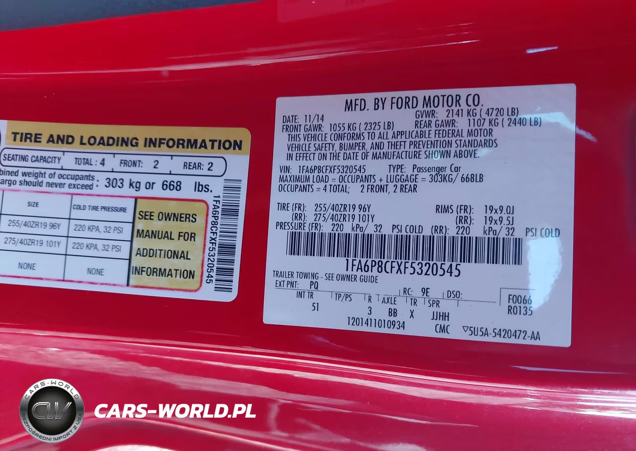 2015 Ford Mustang Gt Premium VIN:1FA6P8CFXF5320545 - 9