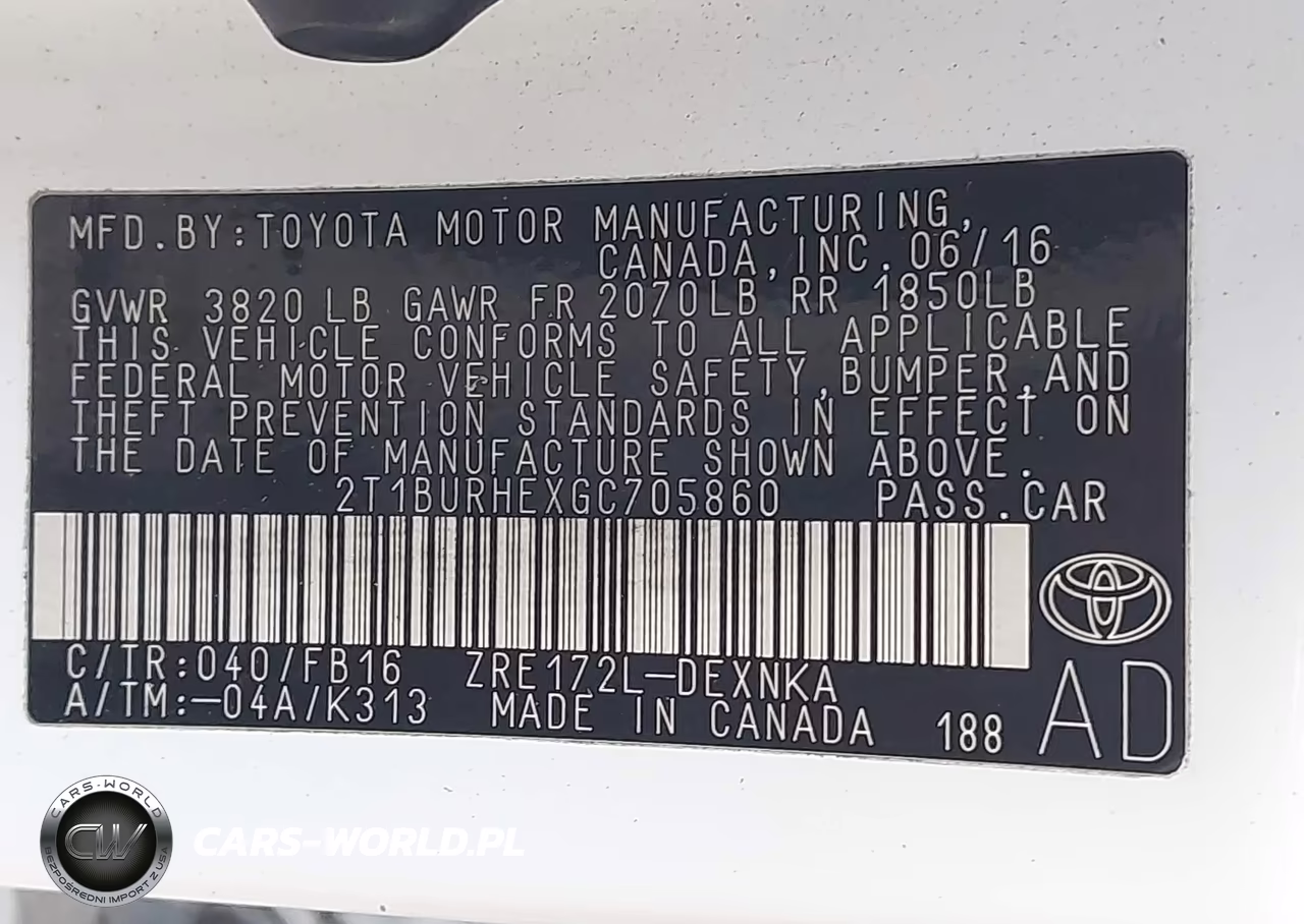 2016 Toyota Corolla Le VIN:2T1BURHEXGC705860 - 9