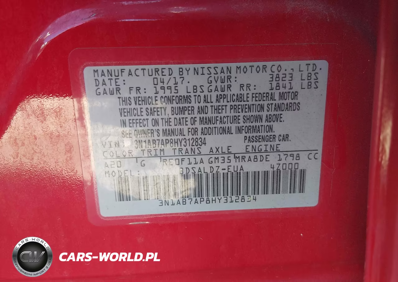 2017 Nissan Sentra Sv VIN:3N1AB7AP8HY312834 - 9