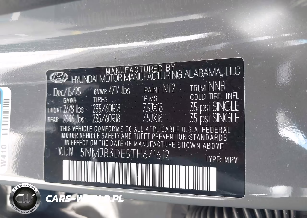 2026 Hyundai Tucson Sel VIN:5NMJB3DE5TH671612 - 9