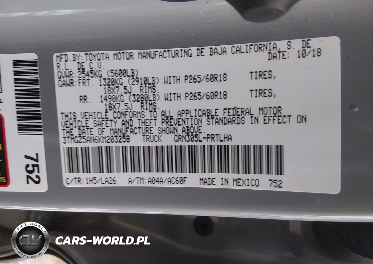 2019 Toyota Tacoma Limited VIN:3TMGZ5AN6KM203258 - 9