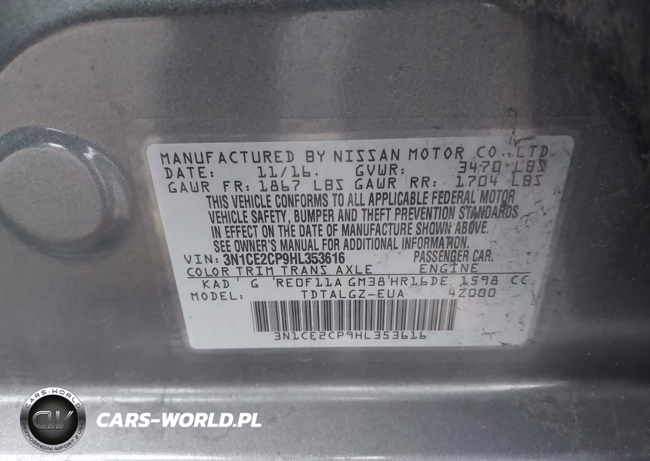 2017 Nissan Versa Note Sr VIN:3N1CE2CP9HL353616 - 9