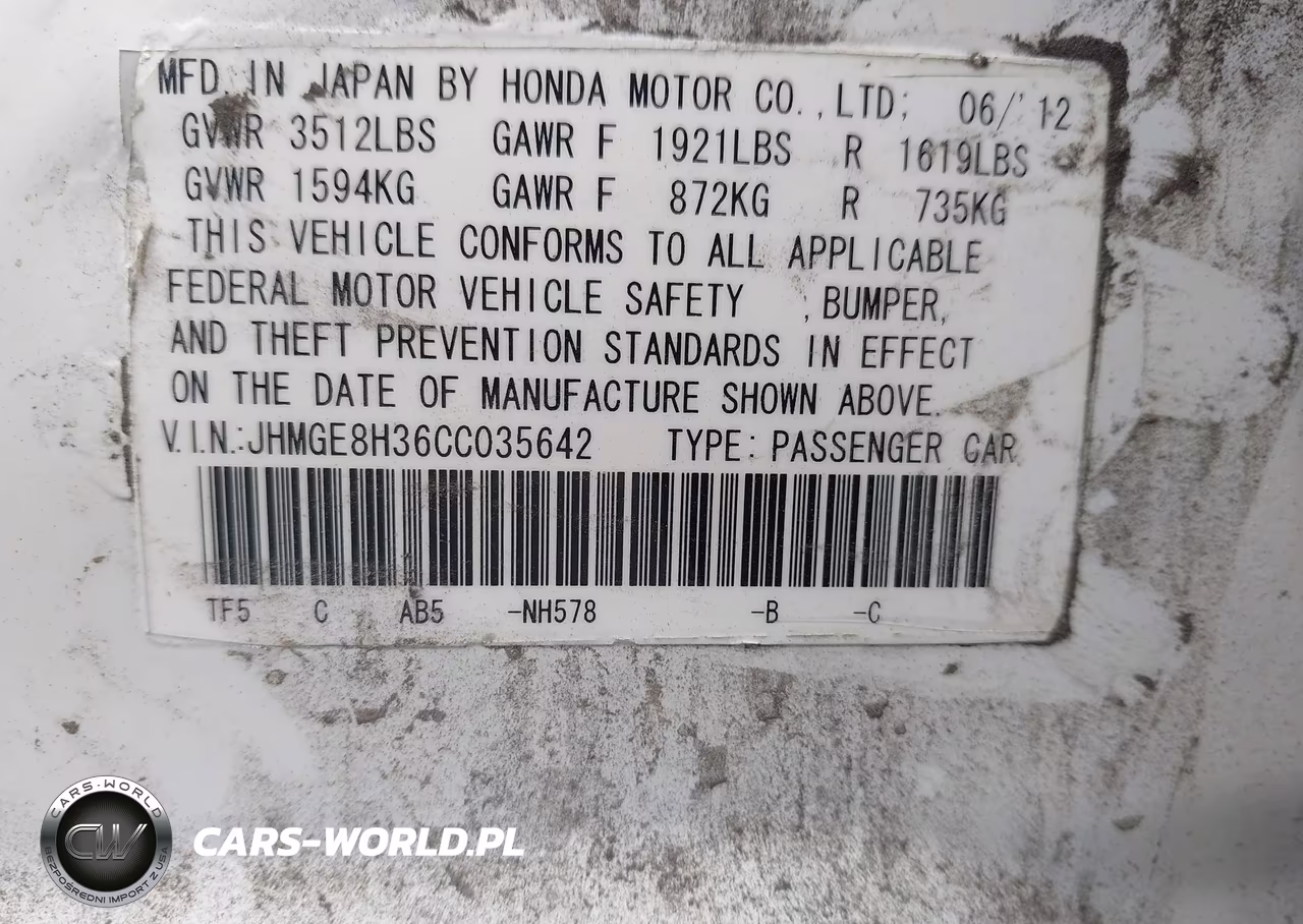 2012 Honda Fit VIN:JHMGE8H36CC035642 - 9