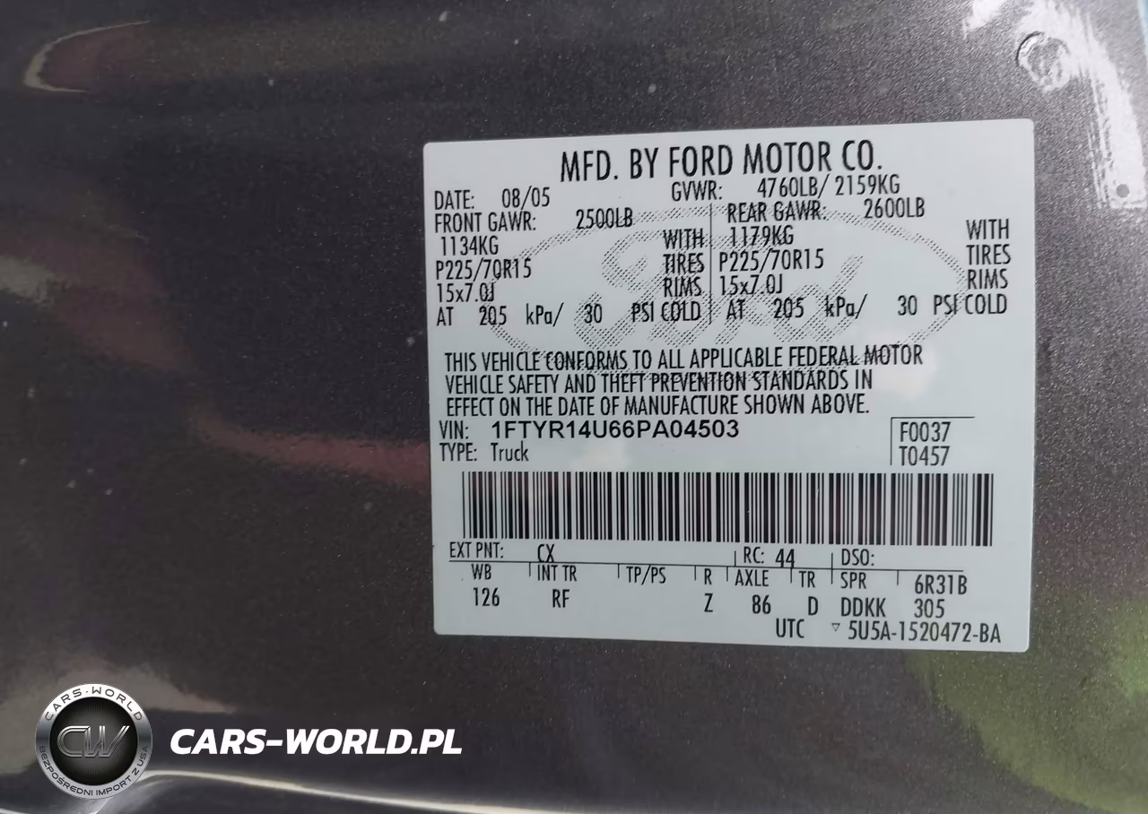2006 Ford Ranger Sport-Stx-Xl-Xlt VIN:1FTYR14U66PA04503 - 9