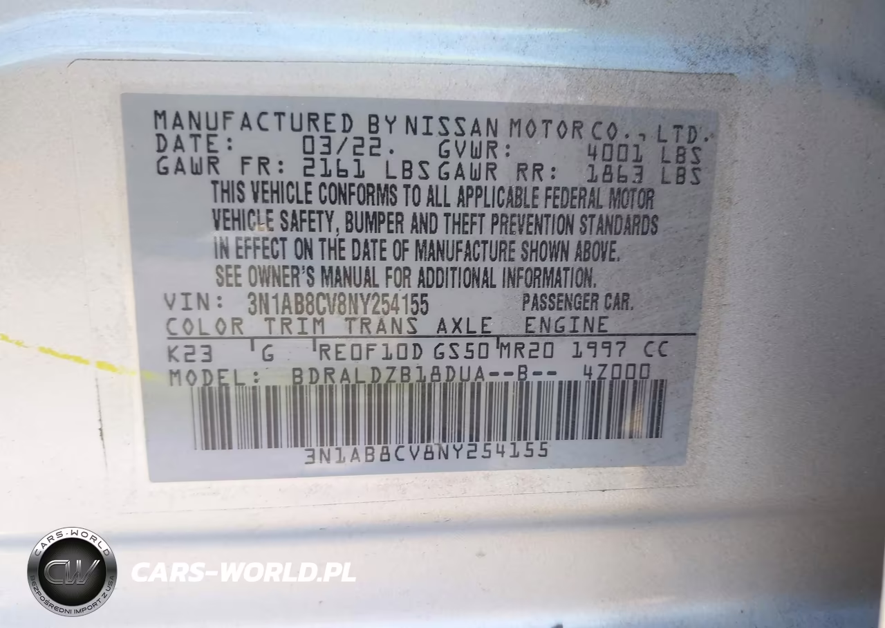 2022 Nissan Sentra Sv Xtronic Cvt VIN:3N1AB8CV8NY254155 - 9