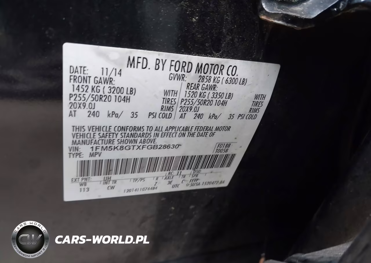 2015 Ford Explorer Sport VIN:1FM5K8GTXFGB28630 - 9