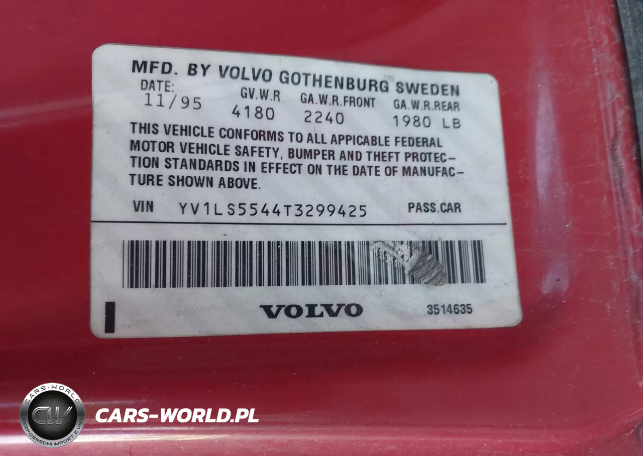 1996 Volvo 850 Glt VIN:YV1LS5544T3299425 - 9