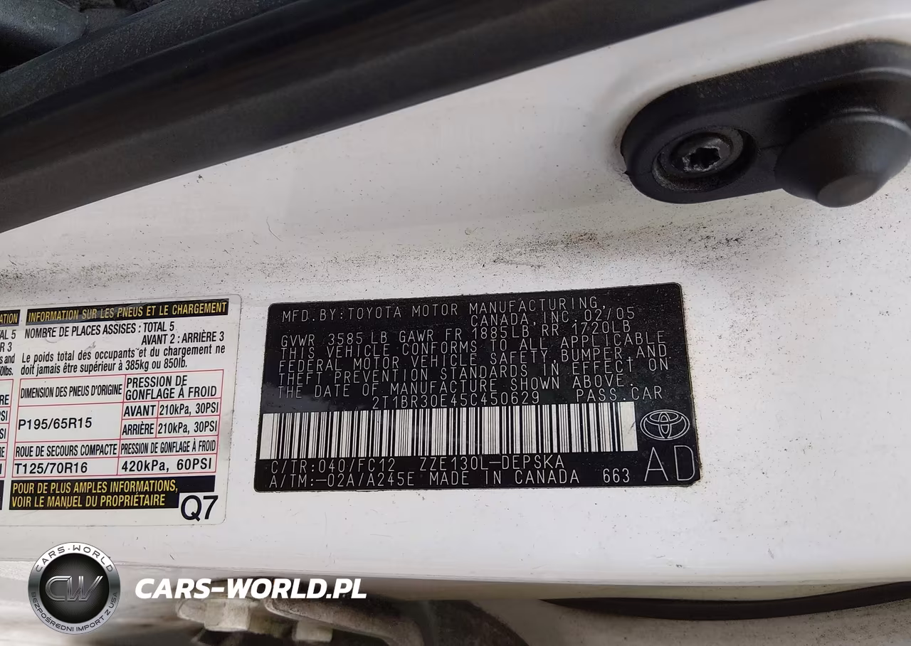 2005 Toyota Corolla S VIN:2T1BR30E45C450629 - 9