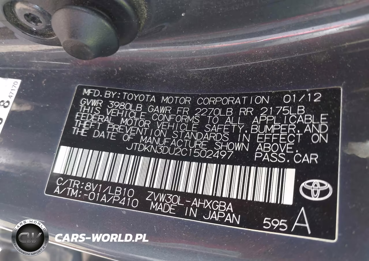 2012 Toyota Prius Four VIN:JTDKN3DU2C1502497 - 9